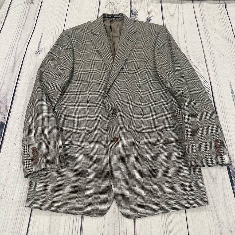 Lauren Ralph Lauren Wool/Silk Sport‎ Coat Men’s Sz 44 Long Glen Plaid Pattern